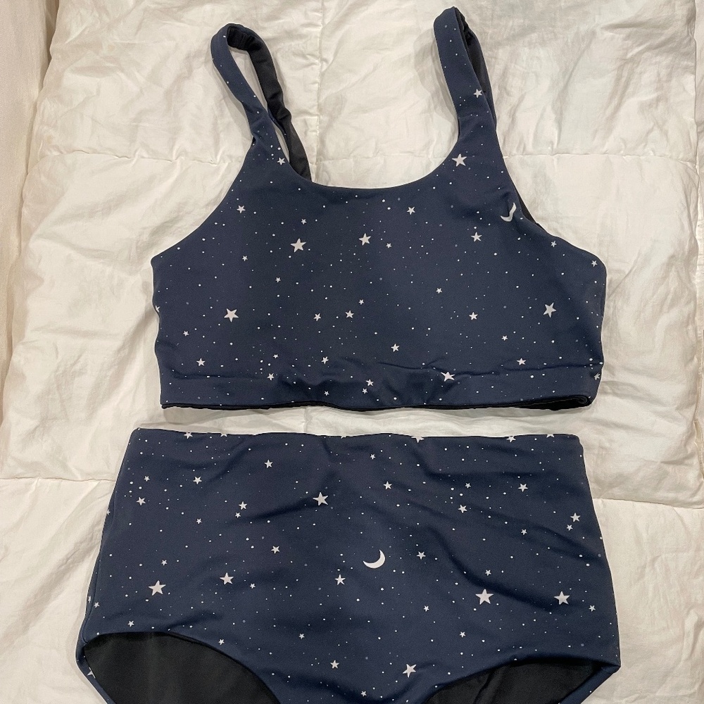 Kitty and Vibe Bikini Bathing Suit Swimsuit High-Waisted Scoop Top Ashton L - XL